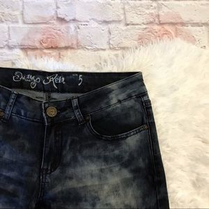 Indigo rein moto jeans.